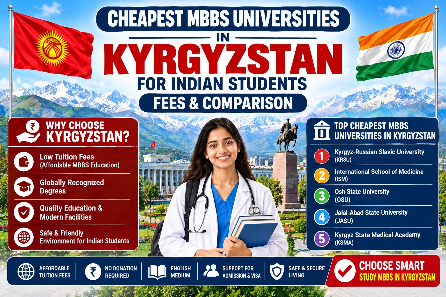 Cheapest MBBS Universities in Kyrgyzstan for Indian Students: Fees & Comparison